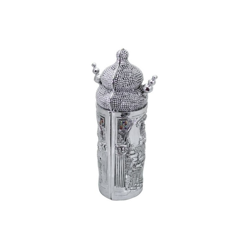 Silver-Plated Jerusalem Sephardic Torah Scroll Replica with Hoshen